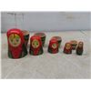 Image 13 : 5 Libby Stained Glass Fruit Tumblers, Topolino Coin Bank, 2 Ceramic Egg Dishes And Russian Doll