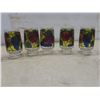 Image 9 : 5 Libby Stained Glass Fruit Tumblers, Topolino Coin Bank, 2 Ceramic Egg Dishes And Russian Doll
