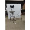 Image 1 : Funky Wrought Iron Chair With Matching Iron Magazine Rack