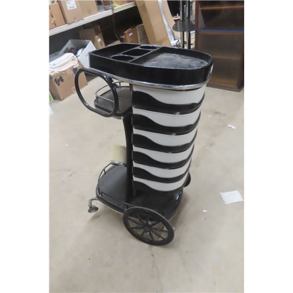 Funky Salon Cart Broken Wheel But Too Cool To Throw Away! Fix it!