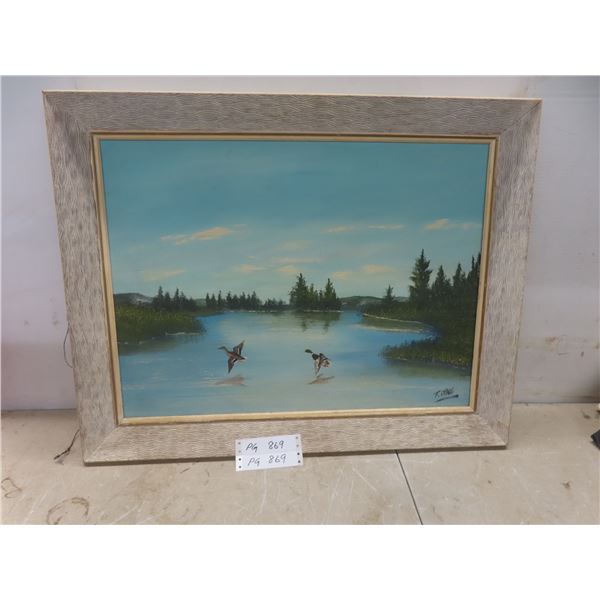 Oil On Canvas By F. Orne Approx 27 1/2" x 22"