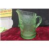 Image 1 : Uranium Glass Kings Head Tankard Art Deco 20th Century 8 in H x 5 in Diameter
