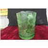 Image 5 : Uranium Glass Kings Head Tankard Art Deco 20th Century 8 in H x 5 in Diameter
