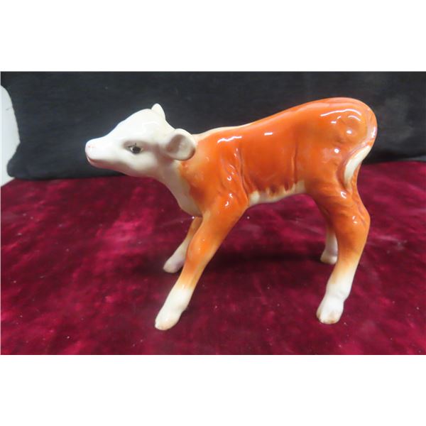 Beswick England Porcelain Hereford Calf Ornament 4 1/2" x 5 1/2"