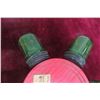 Image 2 : Vintage Baker Wall Mount Spin Organizer w/ Green Depression Jars