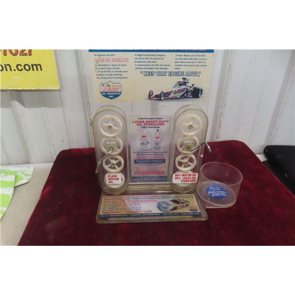 Lucas Oil Product Store Counter Oil Promotion Display 10" x 14"