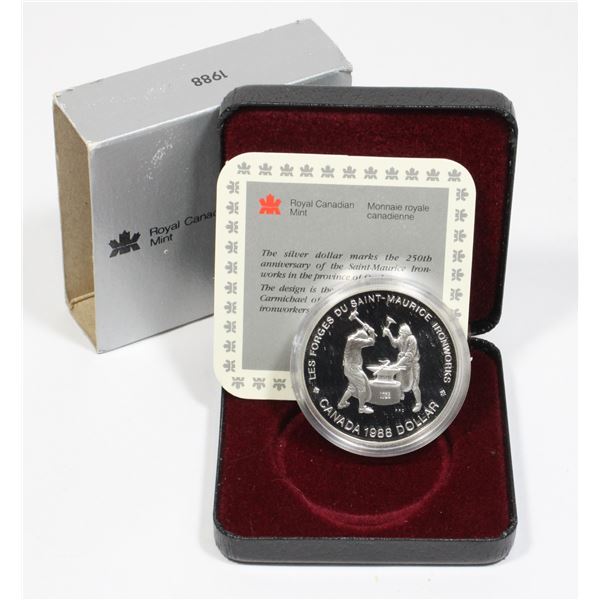 1988 CANADIAN SILVER DOLLAR IN CASE WITH PAPERWORK