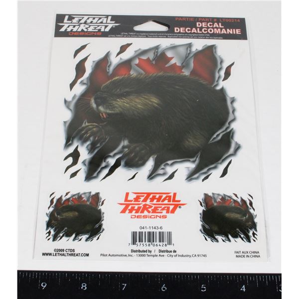 LETHAL THREAT DESIGNS ANGRY BEAVER DECALS NEW