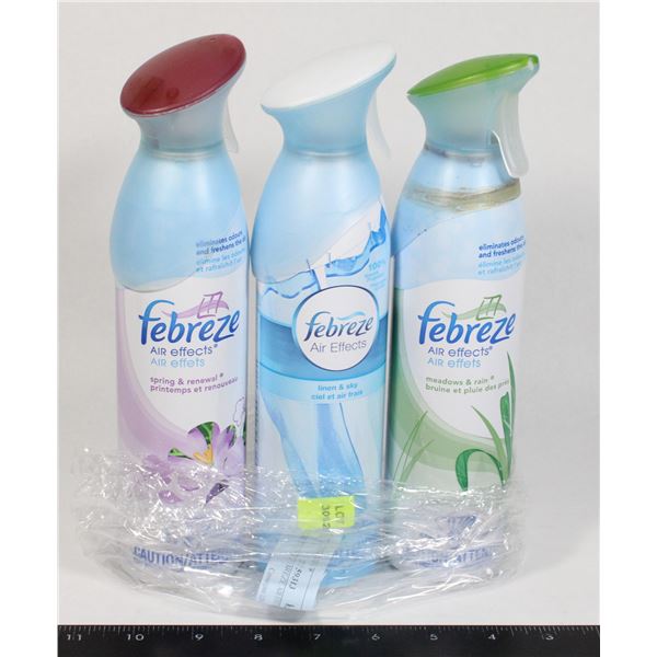3 ASSORTED FEBREZE AIR EFFECTS (USED)