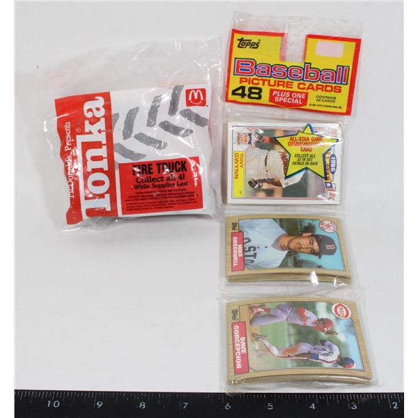 VINTAGE MCDONALD'S TONKA FIRETRUCK & BASEBALL CARD