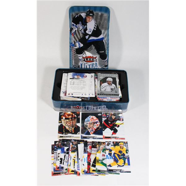 TIN OF ASSORTED HOCKEY CARDS