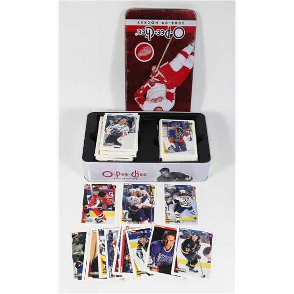 TIN OF MIXED MODERN/RETRO HOCKEY CARDS