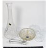 Image 1 : CRYSTAL GLASS DECANTER, PINWHEEL CRYSTAL CANDLES