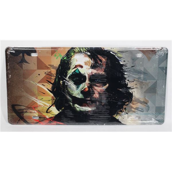 BRAND NEW METAL JOKER THEMED LICENSE PLATE