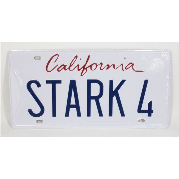 BRAND NEW METAL STARK 4 THEMED LICENSE PLATE