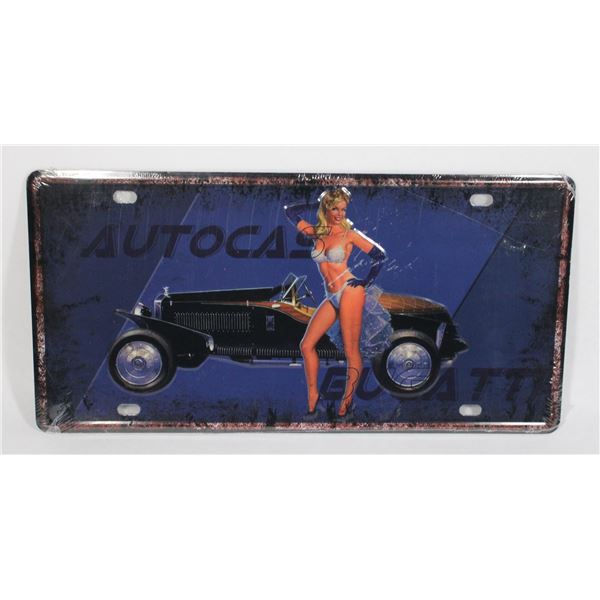 BRAND NEW METAL GIRL BUGATTI THEMED LICENSE PLATE