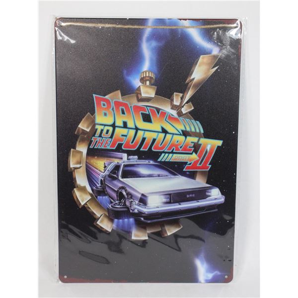 BRAND NEW METAL BACK TO THE FUTURE 2 THEMED WALL