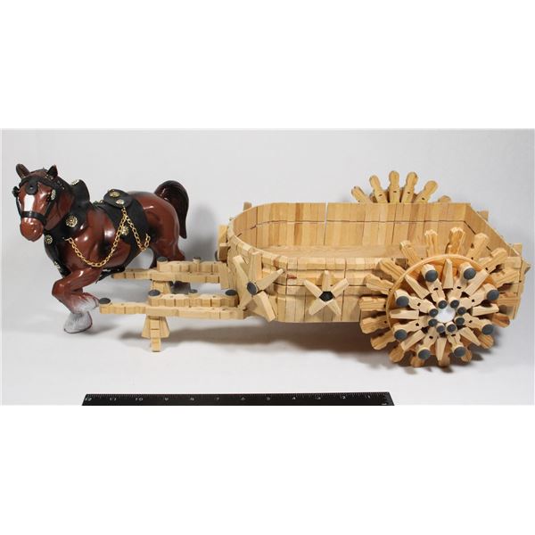 CLYDESDALE HORSE WITH HOME MADE BUGGY