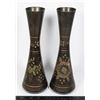 Image 1 : PAIR OF ETCHED BRASS VASES