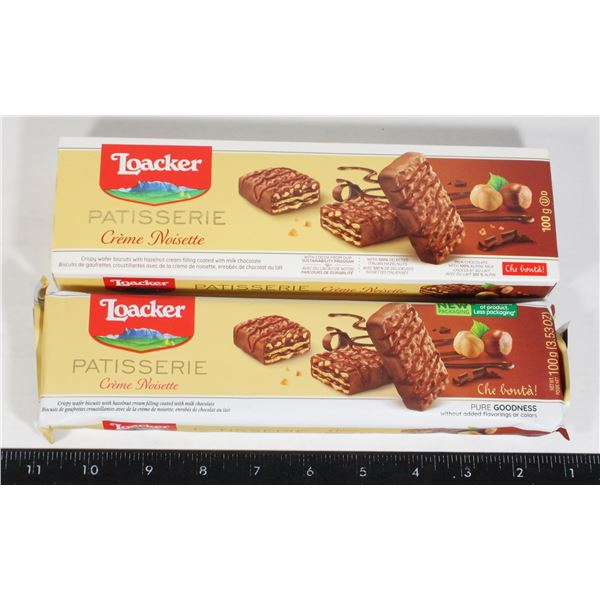 PAIR OF LOACKER HAZELNUT CREAM CRISPY BISCUITS