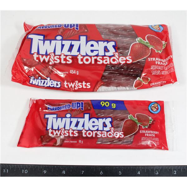 PAIR OF TWIZZLERS BIG & SMALL STRAWBERRY