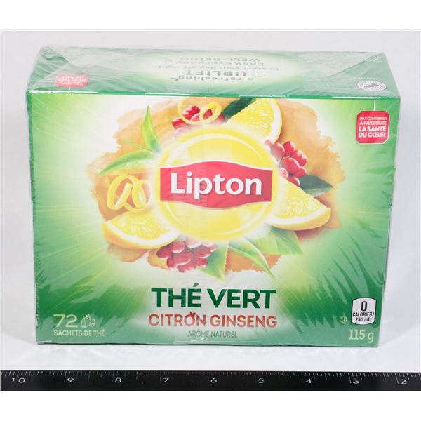 LIPTON GREEN TEA LEMON GINSENG 72 BAG BOX