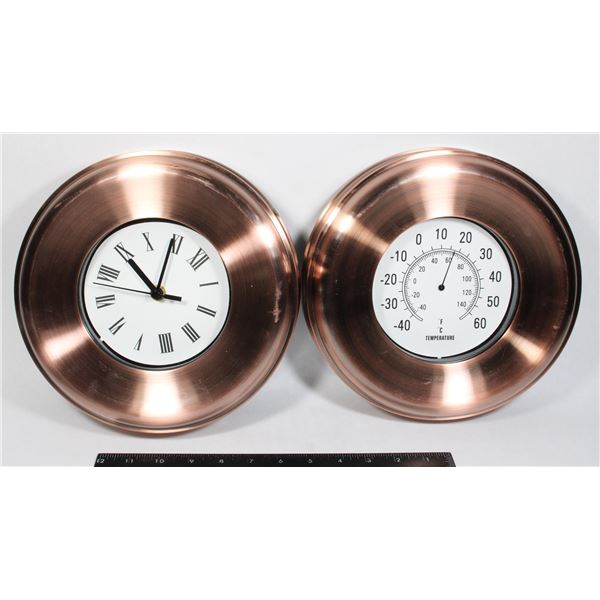 MATCHING PAIR THERMOMETER / CLOCK