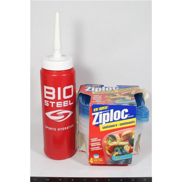 NEW SIPLOC CONTAINERS SET AND A BIOSSTEEL