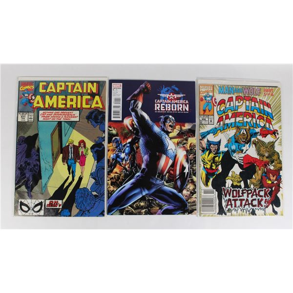 LOT OF THREE CAPTAIN AMERICA COMICS
