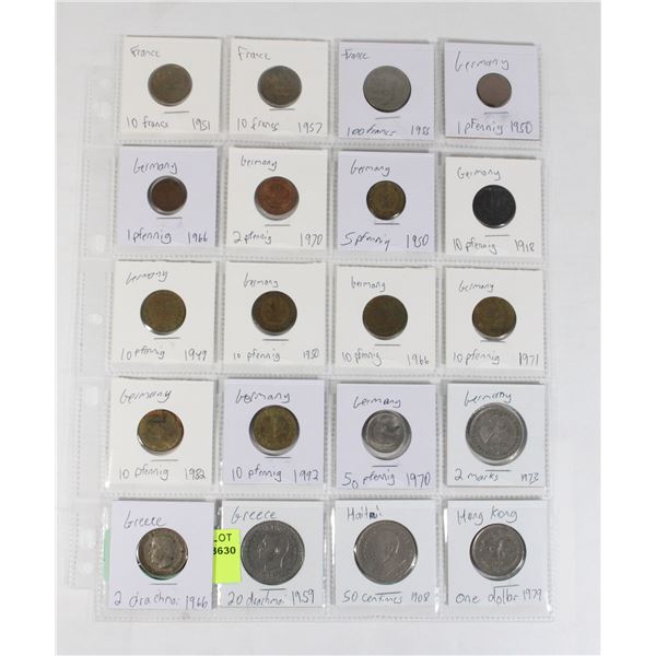 20 COINS 5 COUNTRIES