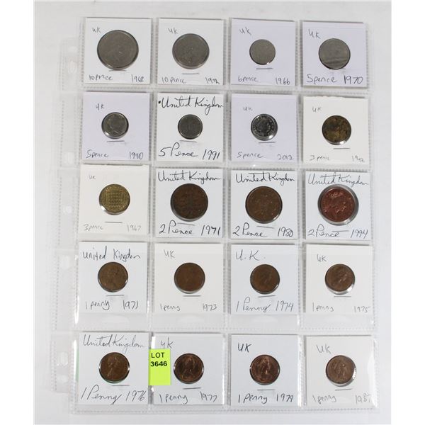 20 COINS ALL UNITED KINGDOM