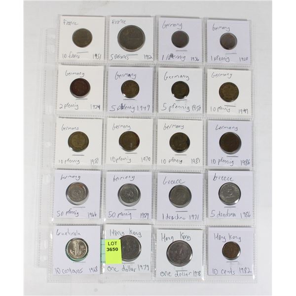 20 COINS 5 COUNTRIES