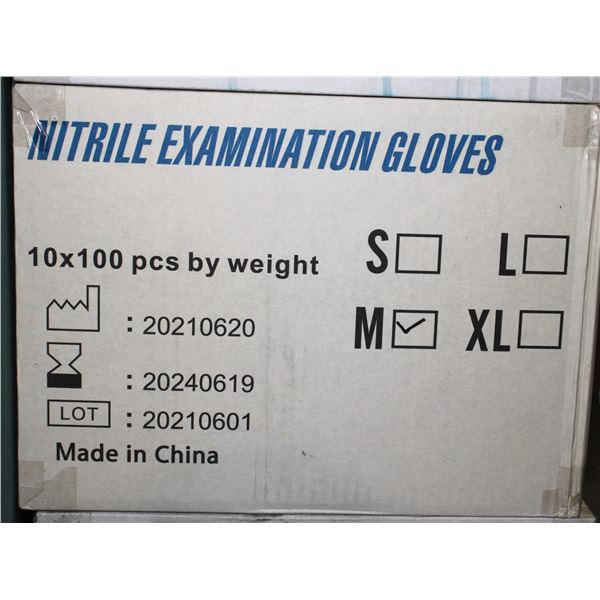 NEW CASE OF NITRILE EXAMINATION GLOVES SIZE MEDIUM