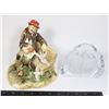 Image 1 : OLD MAN BIRD FEEDING & GLASS PENGUIN ART