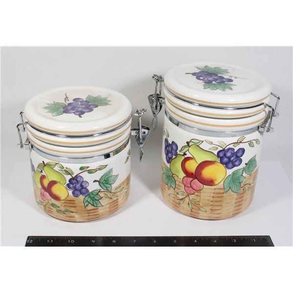 VINTAGE PAIR OF FOOD STORAGE CANISTERS