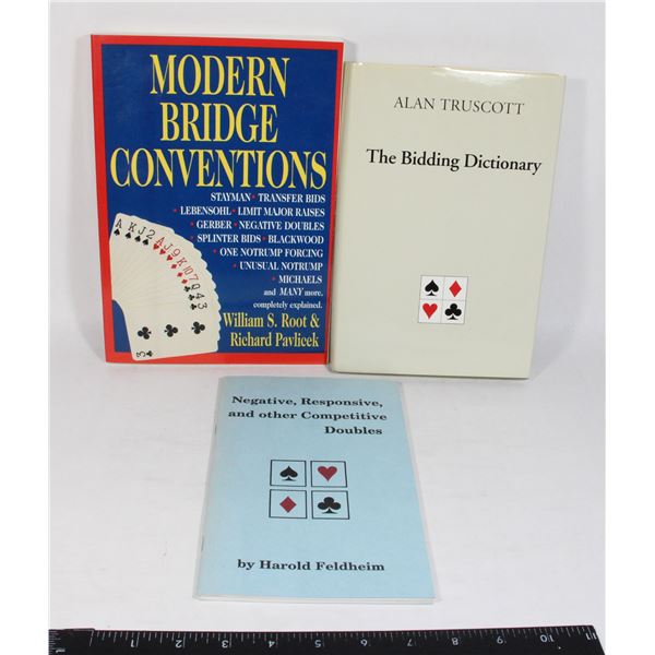 THREE BOOKS ON BRIDGE (CARD GAME) INCLUDING