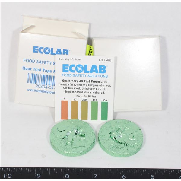 2 ECOLAB QUAT TEST TAPE REFILL QT-40 *EXPIRED*