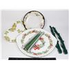 Image 1 : VINTAGE PLATTER, PLATES & CANDLES