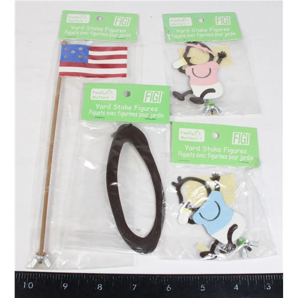 NEW LOT OF FAMILY MATTERS YARD STAKE FIGURES FIGI