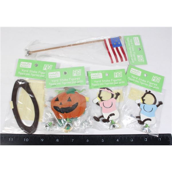 NEW LOT OF FAMILY MATTERS YARD STAKE FIGURES FIGI