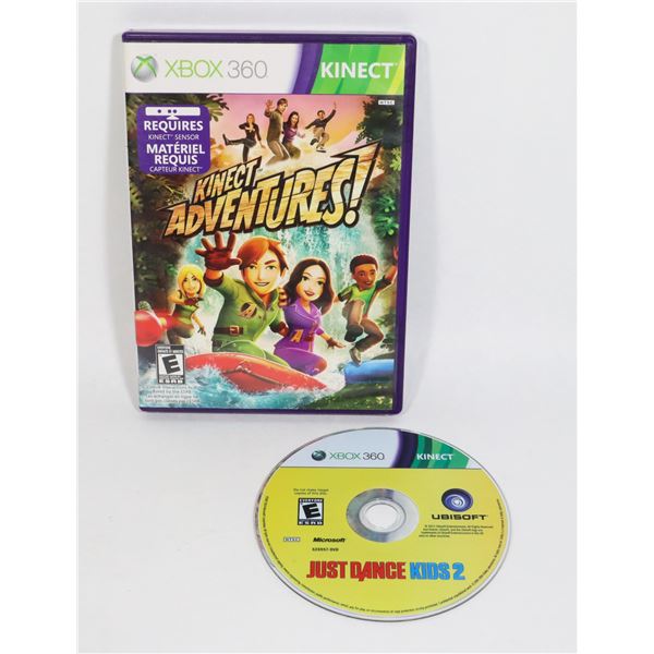 XBOX 360 KINECT ADVENTURES AND JUST DANCE