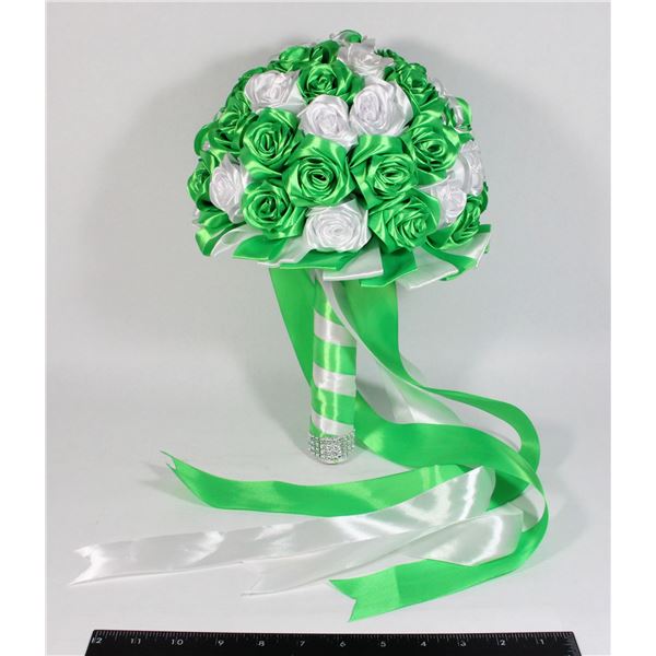 NEWLY MADE WEDDING BOUQUET GREEN AND WHITE
