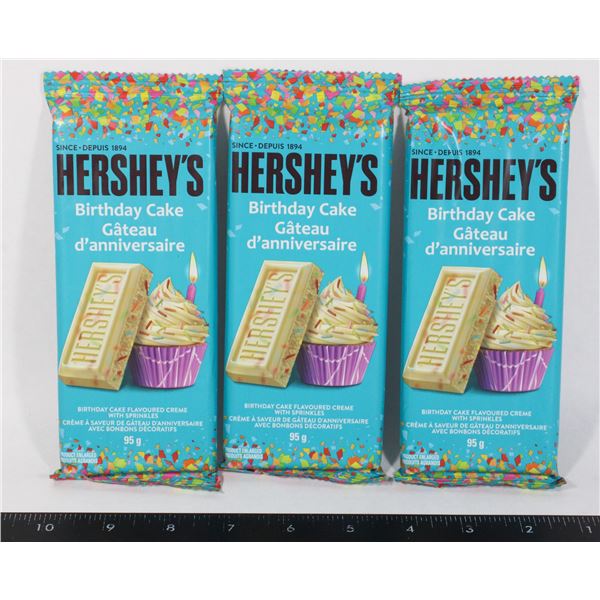 THREE HERSHEY'S BIRTHDAY CAKE CANDY BARS