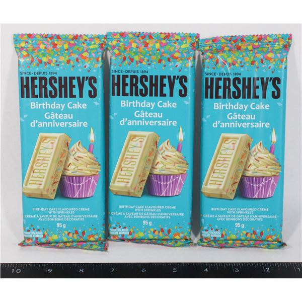 THREE HERSHEY'S BIRTHDAY CAKE CANDY BARS