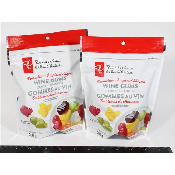 TWO BAGS OF PC WINE GUMS CANDY 200G EACH
