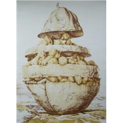 SAMUEL BAK Signed Lithograph Israeli Surrealism