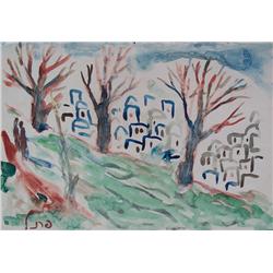FRENKEL-FRENEL Gouache Israeli Ukrainian Art