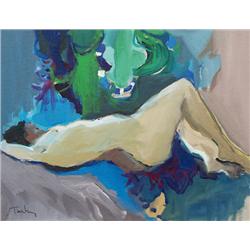 ITZCHAK TARKAY Signed Oil Painting Israeli 