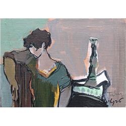 ITZCHAK TARKAY Signed Oil Painting Israeli 