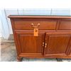 Image 3 : Wooden Sideboard Cabinet w/ 4 Doors, 3 Drawers & Clear Top 70" x 19" x 34"H
